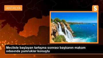 Mecliste başlayan tartışma sonrası başkanın makam odasında yumruklar konuştu