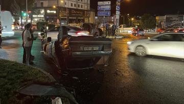 Elazığ’da devrilen otomobilin sürücüsü hastaneye kaldırıldı